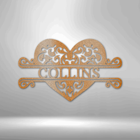 Custom Fancy Heart Name Wall Art